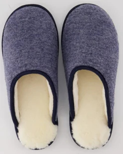 Trendy Filz Hausschuhe in Blau