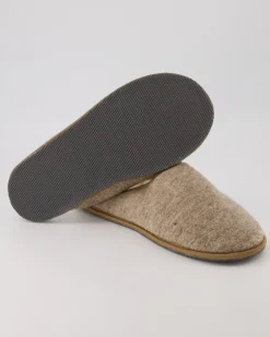 Trendy Filz Pantoletten in Beige