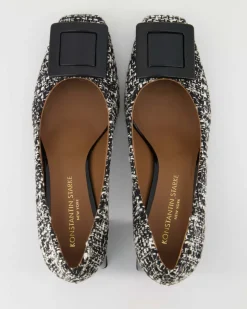 Tweed Melange Nero 97 /Vernice Pumps in Schwarz