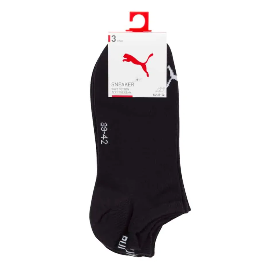 UNISEX SNEAKER PLAIN 3P Socken in Schwarz