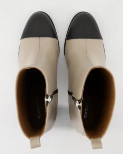 Vitello Tortora / Mousse Nero Stiefeletten in Beige