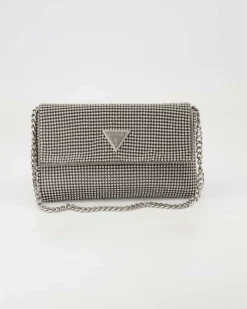 Zalina Flap Clutch Umhängetasche in Silber
